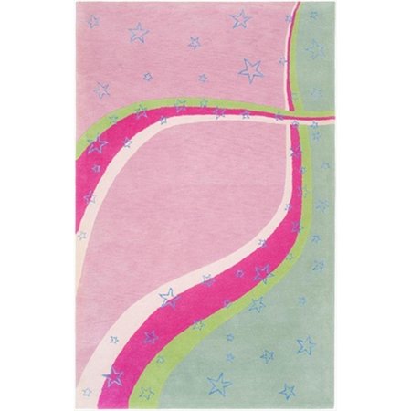 SAFAVIEH 6 x 9 ft. Medium Rectangle Novelty Kids Green and Pink Hand Tufted Rug SFK338A-6